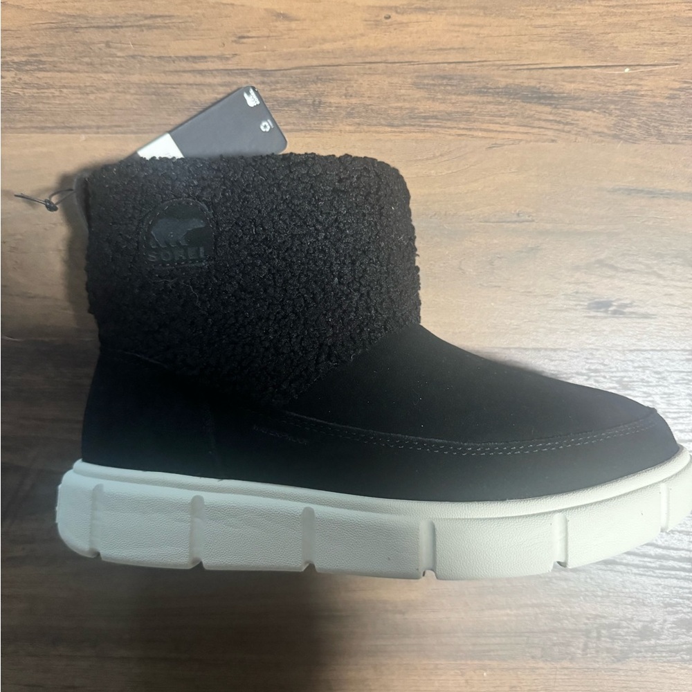 Sorel Black and Chalk Slip-On Boots